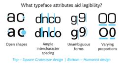 Typeface Legibility Attributes (Credit Steve Matteson)